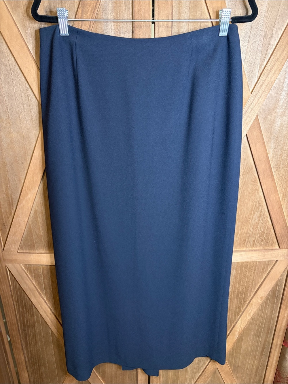 LIZ CLAIBORNE Classics Navy Blue Long Midi Skirt Back Pleat SIZE 14